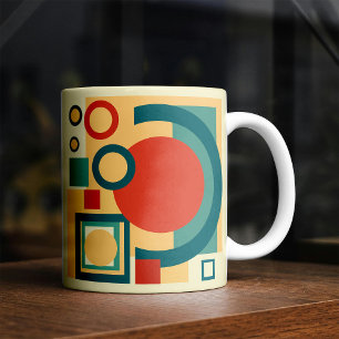 Retro Geometrische Risograaf Stijl Abstract Ontwer Koffiemok