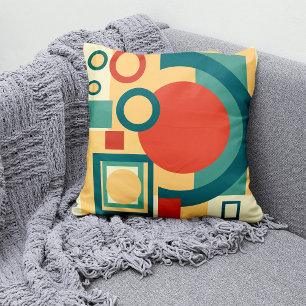 Retro Geometrische Risograaf Stijl Abstract Ontwer Kussen