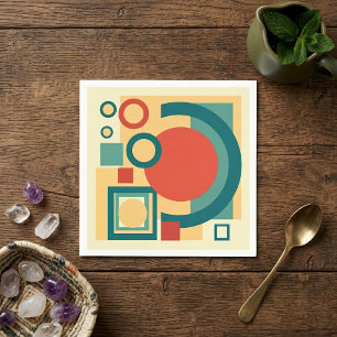 Retro Geometrische Risograaf Stijl Abstract Ontwer Servet
