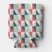 Retro Geometrische Rode en Blauwe Patroon van Blikjeskoeler (Voorkant)