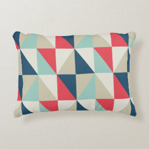 Retro Geometrische Rode en Blauwe Patroon van Decoratief Kussen