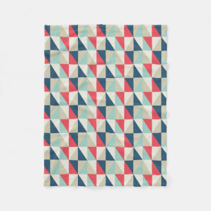 Retro Geometrische Rode en Blauwe Patroon van Fleece Deken