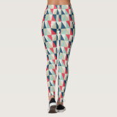 Retro Geometrische Rode en Blauwe Patroon van Leggings (Achterkant)