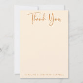 Retro Geometrische roze en Oranje aangepaste bruil Bedankkaart (Voorkant)