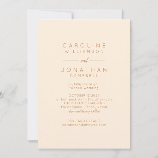 Retro Geometrische roze en Oranje buitenaardse bru Kaart (Voorkant)