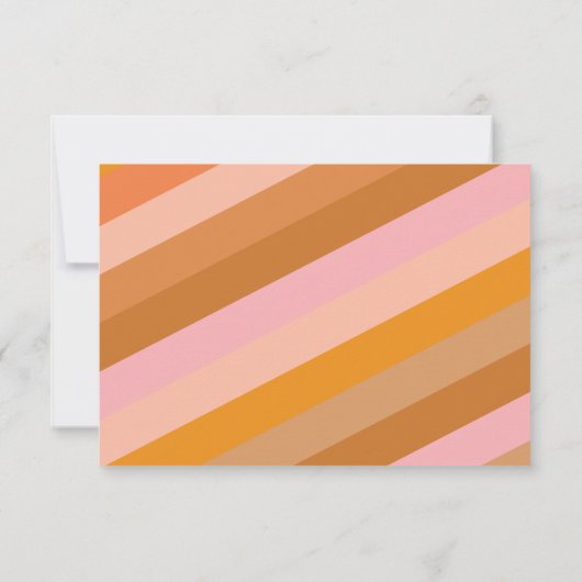 Retro Geometrische roze en Oranje gepersonaliseerd Bedankkaart (Achterkant)