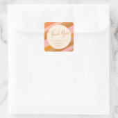 Retro geometrische roze roest bruiloftsshower beda vierkante sticker (Tas)