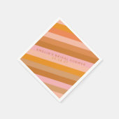 Retro Geometrische Roze Terracotta Bruidsfeest Naa Servet (Hoek)