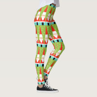 Retro Geometrische Santa Leggings
