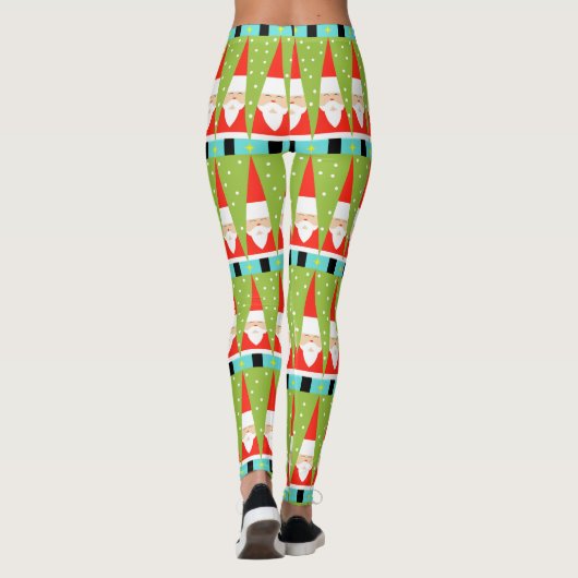 Retro Geometrische Santa Leggings (Achterkant)