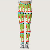 Retro Geometrische Santa Leggings (Voorkant)
