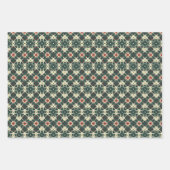 Retro geometrische Starburst patroon in crème, roo Inpakpapier Vel (Voorkant 3)