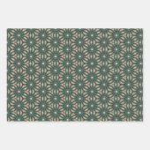 Retro geometrische Starburst patroon in crème, roo Inpakpapier Vel (Voorkant 2)