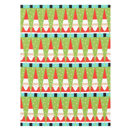 Retro Geometrische Tafelkleed van de Kerstman (Voorkant)
