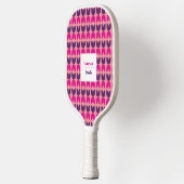 Retro Geometrische Tulpen Patroon Aangepaste Naam Pickleball Paddle (Links)