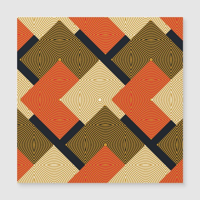 Retro geometrische vierkanten:  patroon. (Voorkant)