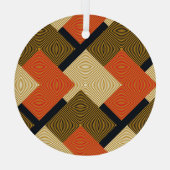 Retro geometrische vierkanten:  patroon. glas ornament (Achterkant)