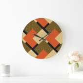 Retro geometrische vierkanten:  patroon. grote klok (Huis)