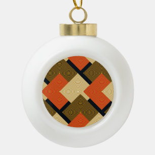 Retro geometrische vierkanten:  patroon. keramische bal ornament