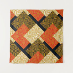 Retro geometrische vierkanten: patroon. wandkleed
