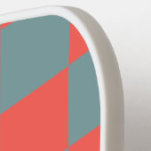 Retro geometrische vierkanten rood grijs geruit pa pickleball paddle (Links Detail)