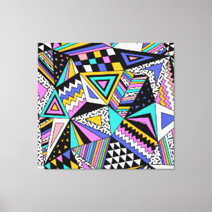 Retro geometrische vormen: kleurrijke Vintage. Canvas Afdruk