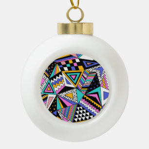 Retro geometrische vormen: kleurrijke Vintage. Keramische Bal Ornament