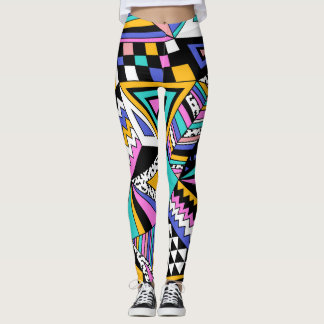Retro geometrische vormen: kleurrijke Vintage. Leggings