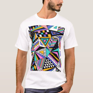 Retro geometrische vormen: kleurrijke Vintage. T-shirt