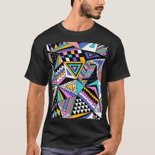 Retro geometrische vormen: kleurrijke Vintage. T-shirt