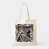 Retro geometrische vormen: kleurrijke Vintage. Tote Bag (Achterkant)
