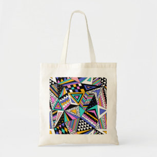 Retro geometrische vormen: kleurrijke Vintage. Tote Bag