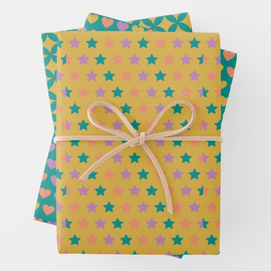 retro geometrische wikkelpapier inpakpapier vel (In situ)