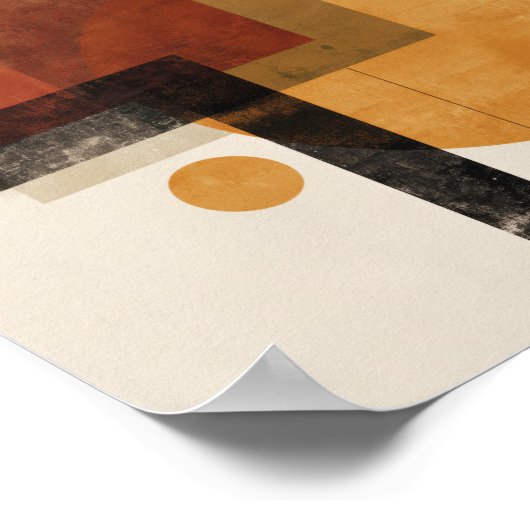 Retro Geometry – Minimal Wall Art in Rust Beige Poster (Hoek)