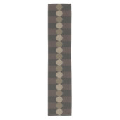 Retro Geometry Stripes Cirkels Zwart Goud Korte Tafelloper (Voorkant)