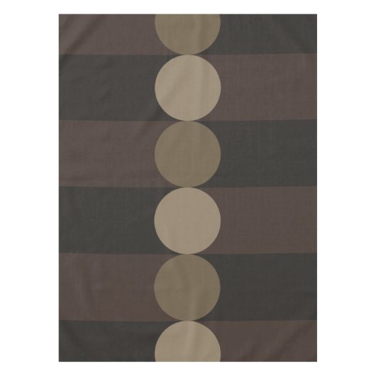 Retro Geometry Stripes Cirkels Zwart Goud Tafelkleed (Voorkant)