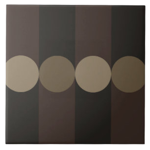 Retro Geometry Stripes Cirkels Zwart Goud Tegeltje