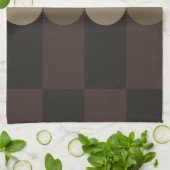Retro Geometry Stripes Cirkels Zwart Goud Theedoek (Gevouwen)