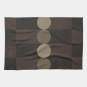 Retro Geometry Stripes Cirkels Zwart Goud Theedoek (Horizontaal)