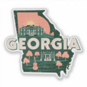Retro Georgia Sticker (Voorkant)