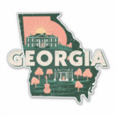 Retro Georgia Sticker (Voorkant)