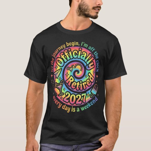 Retro Gepensioneerd 2027 Hart Grappig T-shirt (Voorkant)