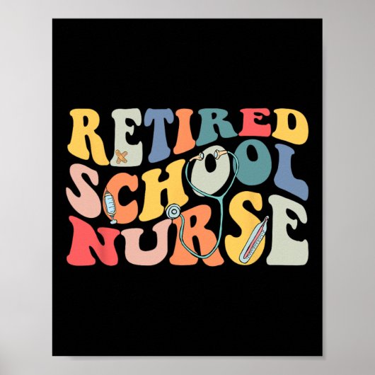 Retro Gepensioneerd Schoolverpleegkundigen Deel Poster (Voorkant)