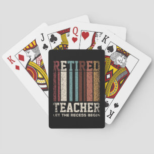 Retro Gepensioneerde Leraar Laat Het Buiten spelen Pokerkaarten