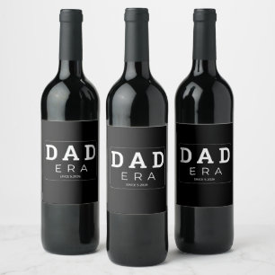 Retro Gepersonaliseerd Cadeau voor Vader Est 2026 Wijn Etiket
