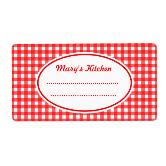 Retro Gepersonaliseerd keukenlabels Etiket (Voorkant)