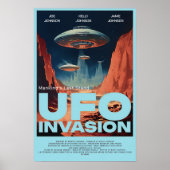 Retro Gepersonaliseerd Sci Fi UFO Home Theatre Fil Poster (Voorkant)