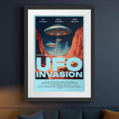 Retro Gepersonaliseerd Sci Fi UFO Home Theatre Fil Poster