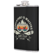 Retro gepersonaliseerd ski-avontuur heupfles (Links)