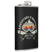 Retro gepersonaliseerd ski-avontuur heupfles (Rechts)